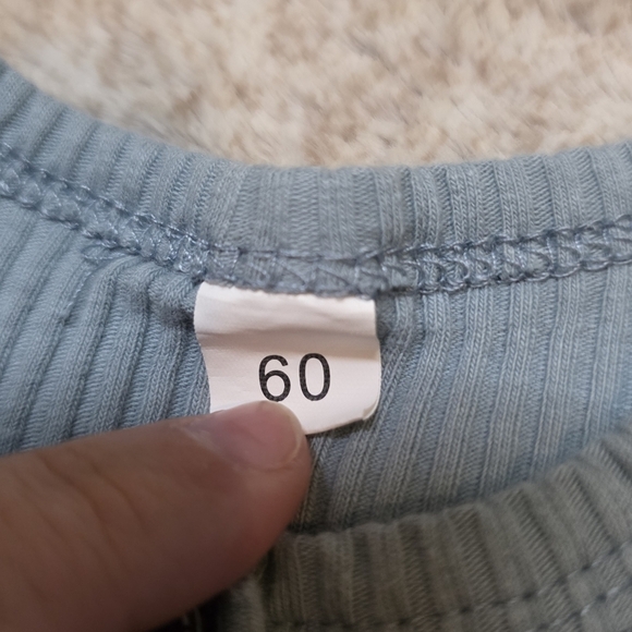 Blue Ribbed Kids One Piece - Picture 3 of 3